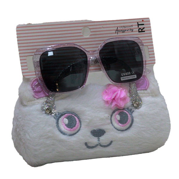 Oversized Sunglasses With Character Embellished Case