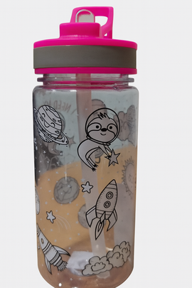 Pink Transparent Water Bottle 400ml