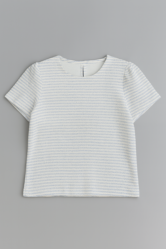 Blue Allover Stripes Casual Sets Blue