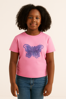 Pink Drop Shoulder Rope T Shirts Pale Pink-1