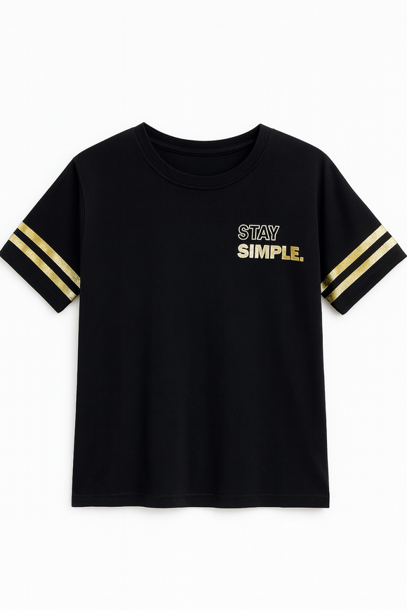 Black  Drop Shoulder T Shirt