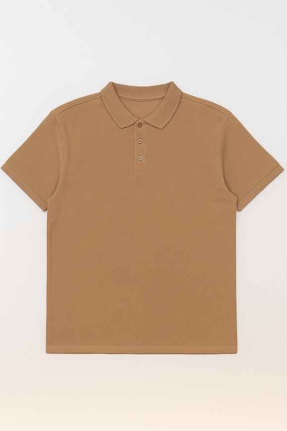 Solid Polo Shirt Brown