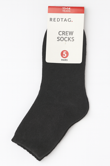 Pack Of 5  Senior Girls Crew Length Socks