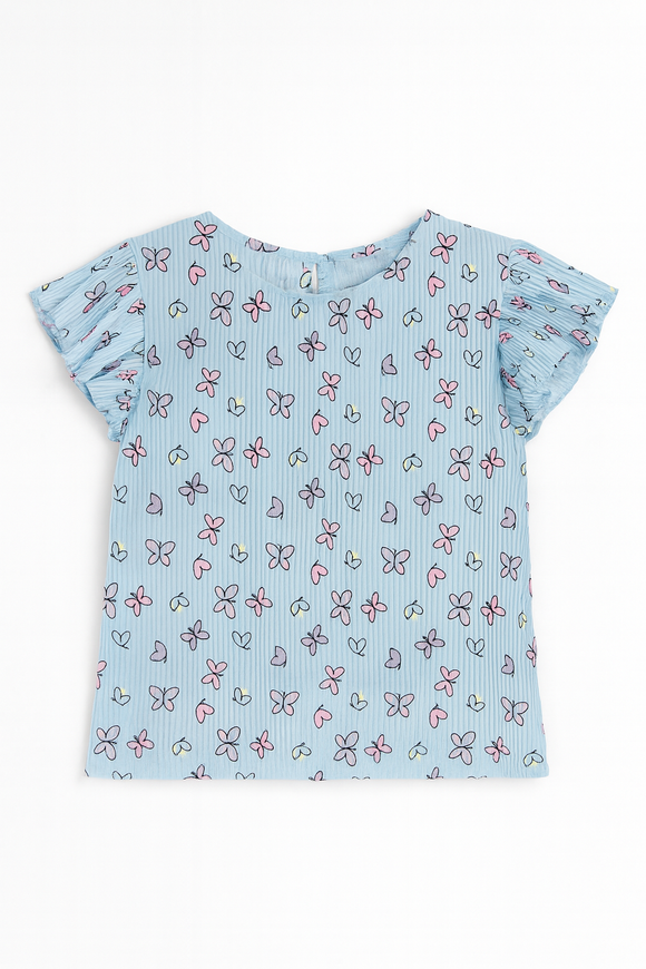 Blue Butterfly Wide leg And Top set