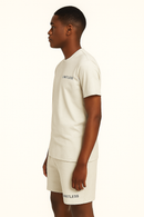 T Shirt And Pyjama Shorts Set Mid Grey-3