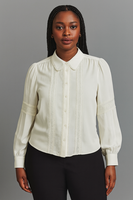 Ivory Lace Detailed Shirt