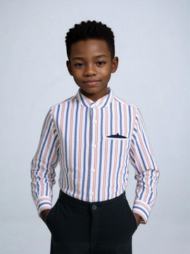 Red Long Sleeve Stripe Shirt Red