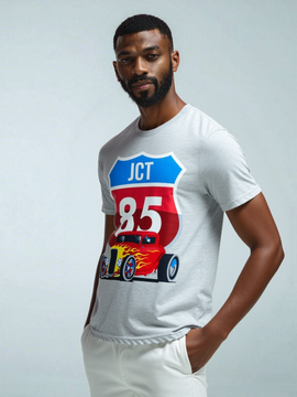 Grey Graphic T Shirt Mid Grey