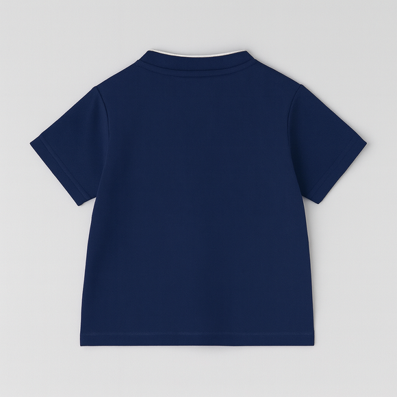 Navy Mandarin Pique Polo