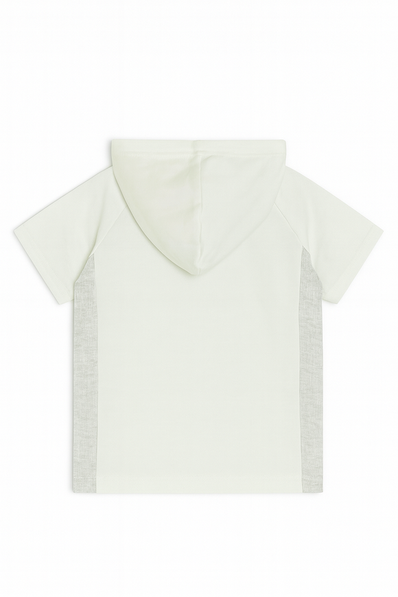 Junior Boys Ivory Hoddie Short Sleeve T Shirt Ivory