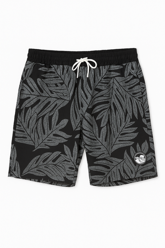 Grey Aop Printed Shorts Mid