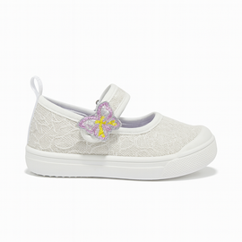 White Lace Velcro Pump