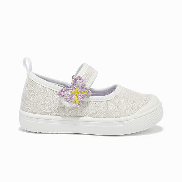 White Lace Velcro Pump