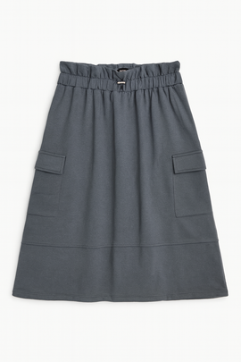 Mid Grey Knitted Cargo Pocket Knitted Skirts