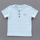Sky Blue Henley Jaquard Tshirt-2