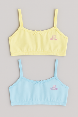Lt Blue Yellow 2Pcs Pack Bra Assorted