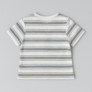White Grey And Black Striped Henley Pique Tshirt-3