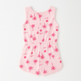 Pink Palm Print All Over Print Jumpsuit Pale - 0