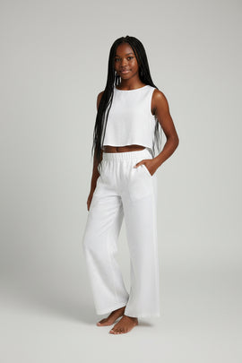 White Jacquard Culottes White