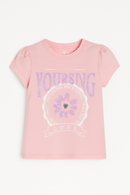 Pink Yourself Love Placement Print T Shirt Pale Pink-2
