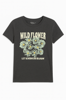 Charcoal Floral Printed T Shirt Charcoal-2