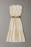 WRAP BELTED DRESS BEIGE-2