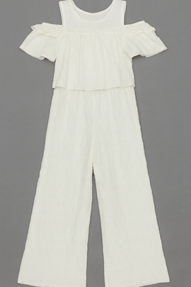 White Jacquard Jumpsuit - 0