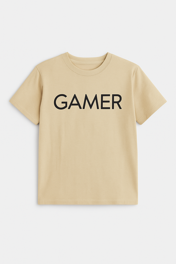 Beige Gamer Hd Print Tee