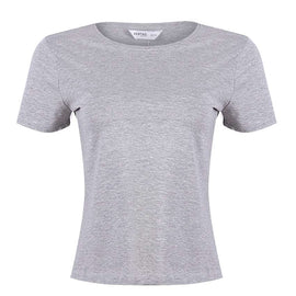 Redtag Grey Crew Neck T-Shirt for Women