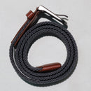 Grey Elastic Belt With Gold Antique Finish-2