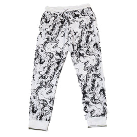 White Print Active Pants - 0