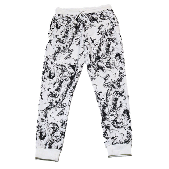 White Print Active Pants