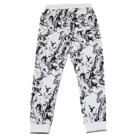White Print Active Pants