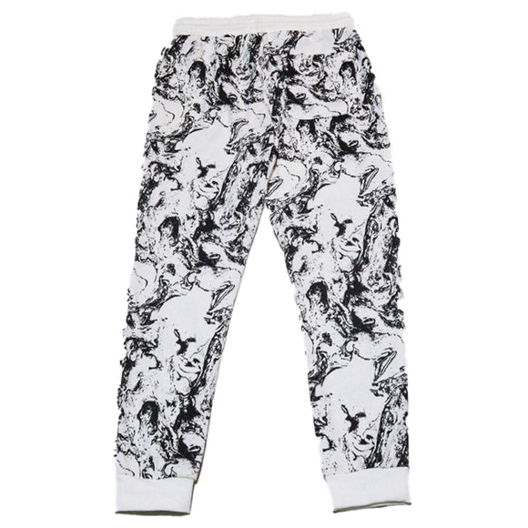 White Print Active Pants