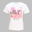 White Printed T Shirt-1
