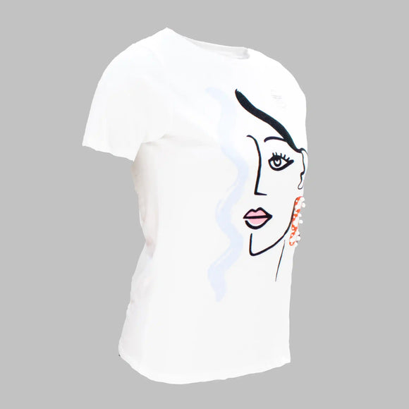 White Embellished T-Shirt
