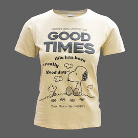 Beige Printed T Shirt