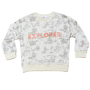 Beige Marble Print Embossed Crew Neck-1