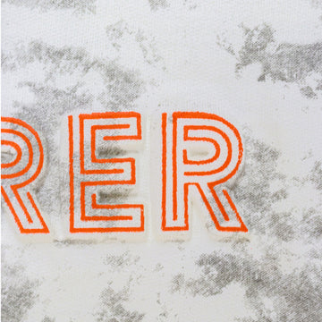 Beige Marble Print Embossed Crew Neck - 0