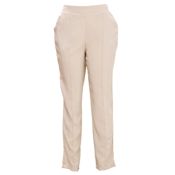 Beige Wide Leg Relaxed Fit Trouser