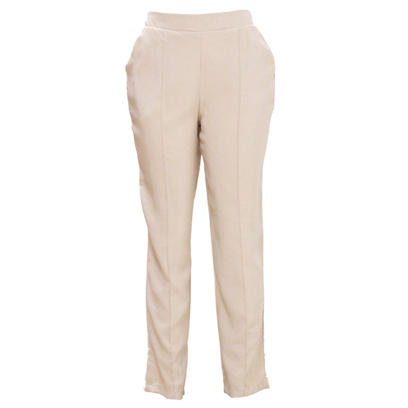 Beige Wide Leg Relaxed Fit Trouser