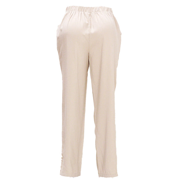 Beige Wide Leg Relaxed Fit Trouser