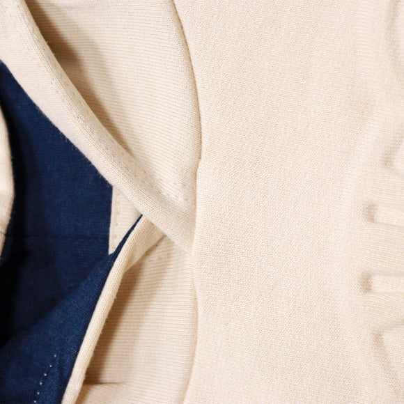 Cream Cut And Sew Hooded Embossed Sweatshirts