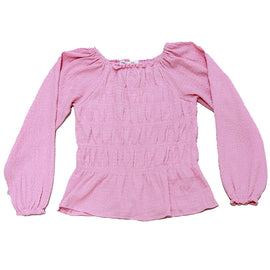 Pink Smocking Top Pale Pink