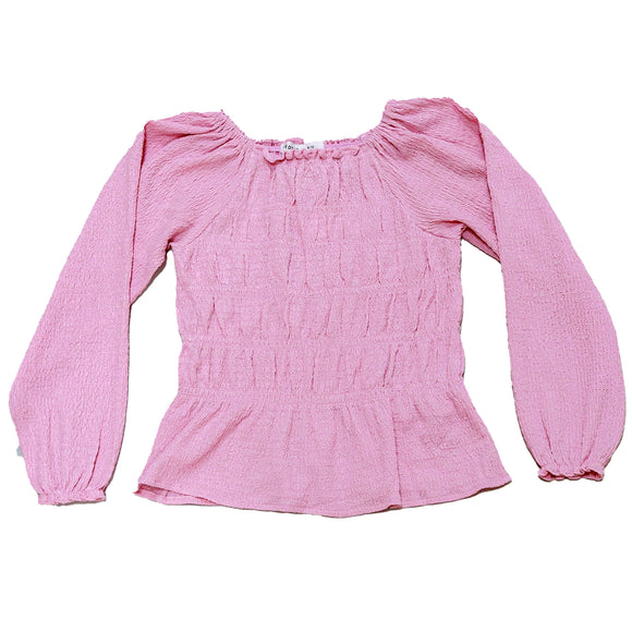 Pink Smocking Top Pale Pink