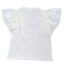 White Embellished Frill Sleeve Top White-2