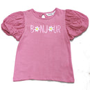 Schiffli Frills At Slv With Embellishment Top Pale Pink-1