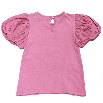 Schiffli Frills At Slv With Embellishment Top Pale Pink REDTAG