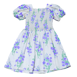 Beige Aop Smocking Dress