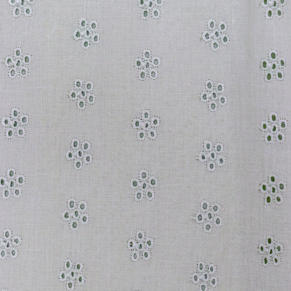 Schiffli Dress A Line Solid With Frill Sleeves Green